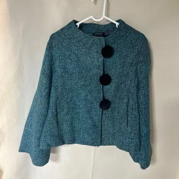 청록색 노카라 자켓