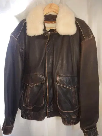 플라이트 가죽 자켓 다크 브라운