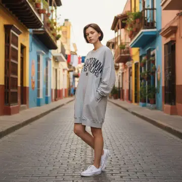 champion 콜라보 로데오 크라운 양 로고 긴팔 맨투맨 원피스 F