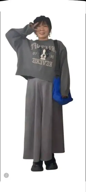 새상품 택 포함 오카다 유리 시마무라 프렌치불 니트 그레이 3L