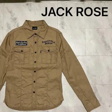 잭로즈 워크 셔츠 양면 자수 로고 체인 스티치 밀리터리 셔츠