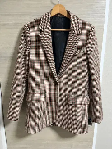 ZARA 체크 테일러드 자켓 오버 사이즈