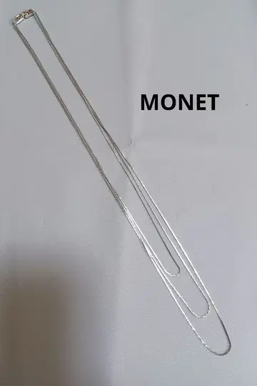 N.33 MONET 실버 3연 목걸이 로프 편직