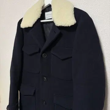 TOMORROWLAND 보아 옷깃 울 자켓 코트 네이비 M