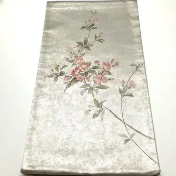 실버 꽃무늬 후쿠로 오비
