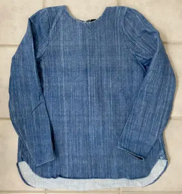 45R 네이비 나염 카디 데님 블라우스