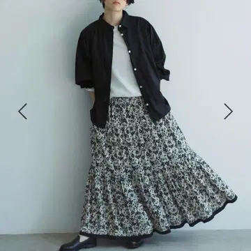 studio CLIP 내추럴 바이 클립 플라워 프린트 롱 스커트