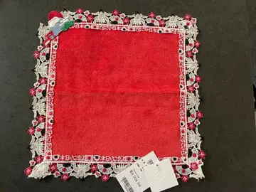 [ 미사용 새상품 ] 치카자와 레이스 도스코이 일본 타월 손수건 빨간색