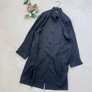 벨사피나 [9AR] [M] 실크 100% 롱 코트 얇은 소재 스탠드넥