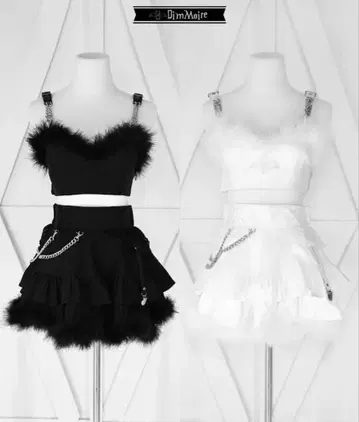 dimmoire 디무아르 퍼 뷔스티에 셋업 블랙