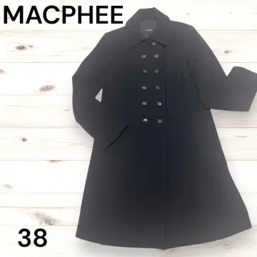 고품질 MACPHEE 울 코트 네이비 더블 버튼 사이즈 38 고급