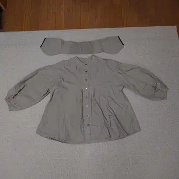 벌룬 슬리브 턱 블라우스 코르셋 포함