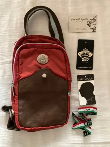 Orobianco 이탈리아제 숄더백 레드/브라운 (새상품급)