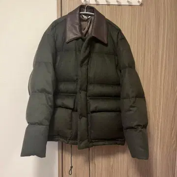 AURALEE 베이비 캐멀 플란넬 다운 블루종