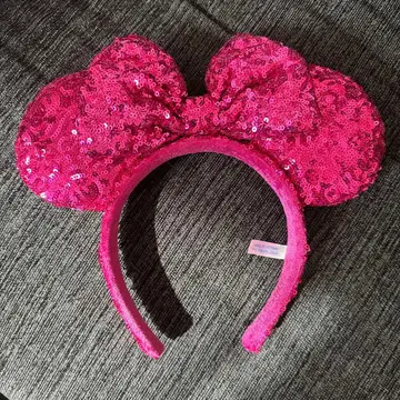 미니 마우스풍 핑크 머리띠