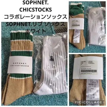 SOPHNET.CHICSTOCKS 콜라보 삭스 화이트 2족 세트