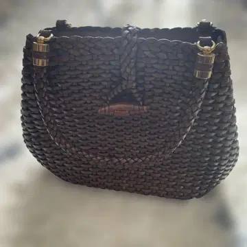 리크리에이션 고품질 골드 금장 장식 바구니 핸드백 브라운