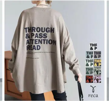 reca 백 프린트 긴팔 T셔츠