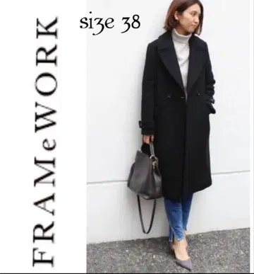 FRAMeWORK 더블 브레스트 코트 블랙 사이즈 38