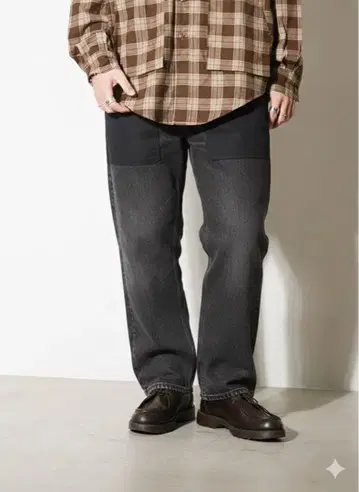 SASAFRAS 사사프라스 폴 리프 팬츠 블랙 데님