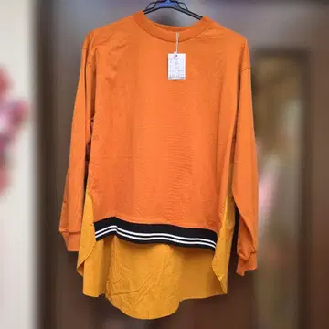 LUCA 오렌지 레이어드 긴팔 상의