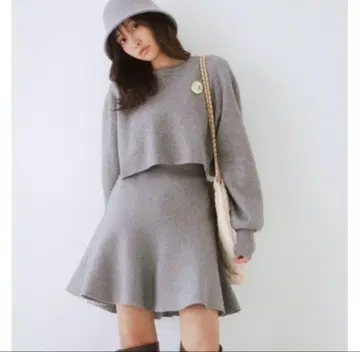 SNIDEL 미니 플레어 스커트 셋업