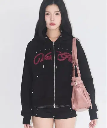 ILLIGO 체크 아플리케 후디드 집업