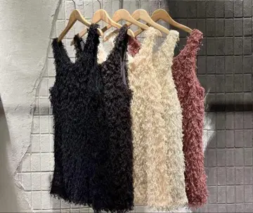 JEANASSIS 화이트 프린지 탱크탑