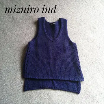 mizuiro ind 부드러운 울 혼방 깊은 V넥 니트 베스트