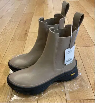 SNIDEL 베이지 사이드 고어 부츠