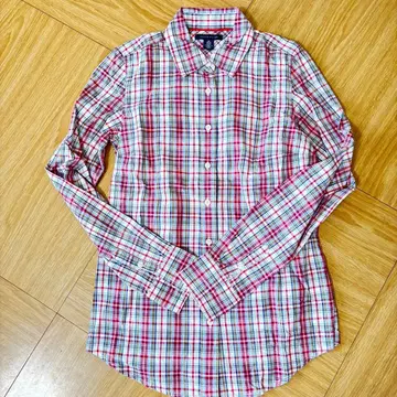 새상품급*TOMMY HILFIGER*체크 무늬*긴팔 셔츠*XS*선착순!