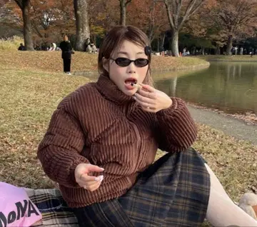 브라운 코듀로이 다운 자켓 M 사이즈