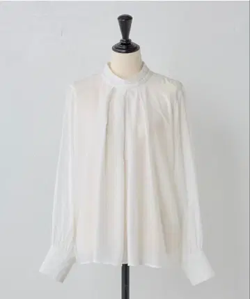 비어즐리 퀼트 콤비 셔츠 퀼팅 드레이프감 셔츠 화이트