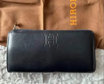 히로후 HIROFU 셈프레 가죽 L자 지퍼 장지갑 네이비