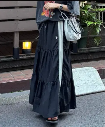 블랙 티어드 롱 스커트 cpcm ps 사이즈