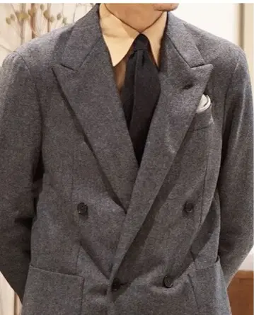 [ 셋업 수트 ] 빔즈 더블 브레스트 그레이 테일러드 자켓