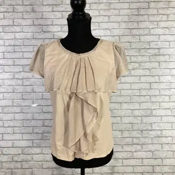 [ 엠즈 그레이시 ] 반팔 시어 프릴 티셔츠 프렌치 슬리브 40