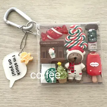 가챠 파우치 산타 곰돌이 Xmas 쿠키 coffee