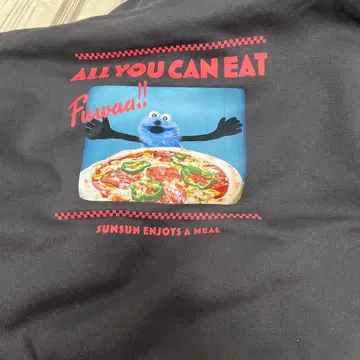 퍼펫 스 GU SUNSUN 피자 디자인 후드 부착 트레이닝복 M