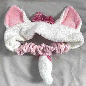 마리 헤어밴드 화이트/핑크 꼬리