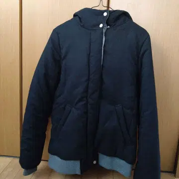 충전솜 코트 후드 부착 블랙