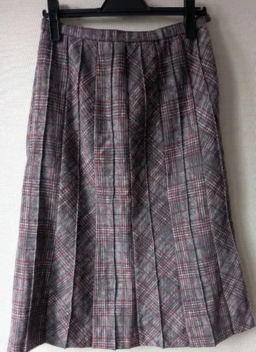 그레이와 보르도 체크 스커트 11AR
