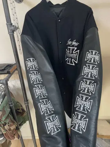 West coast choppers 가죽 자켓 바시티 자켓
