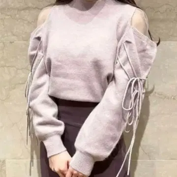 snidel 시스루 숄더 니트 풀오버