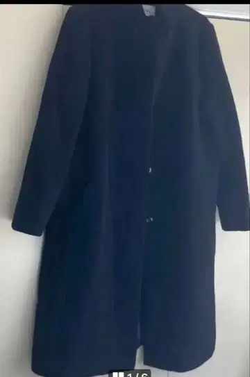 울 캐시미어 혼합 롱 코트 L