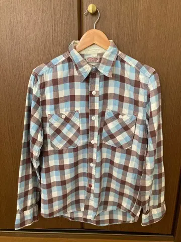 EDWIN OVER WORKS FACTORY 체크 무늬 셔츠 M 사이즈