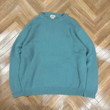 엘엘빈 크루넥 스웨터 코튼 니트 llbean 스카이블루 블루