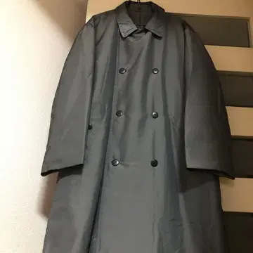 더블 브레스트 트렌치코트 퍼 그레이 사이즈 44 M