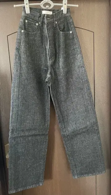 MOUSSY 그레이 하이웨스트 와이드 레그 데님