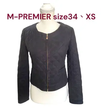 새상품급 엠프리미어 퀼팅 노카라 자켓 충전솜 34, XS, 5호